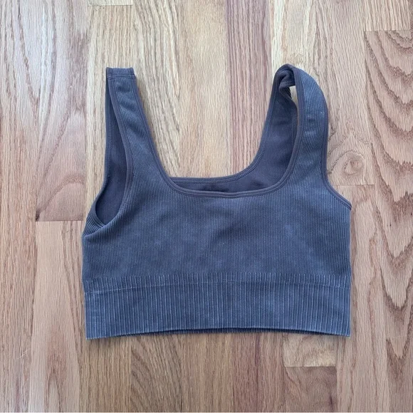 JoyLab Brown Seamless Ribbed Workout Set Leggings + Sports Bra Small - Picture 3 of 4